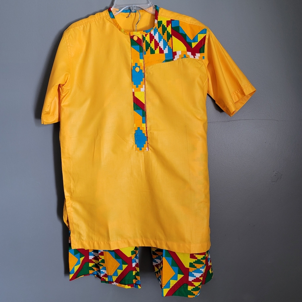 African Men's Clothing Printed Shorts Set. Size S